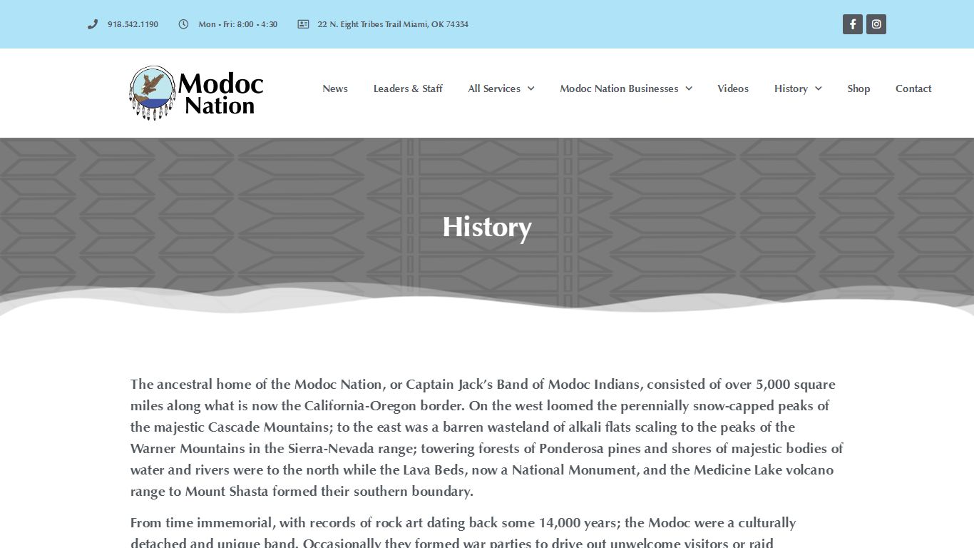 History - Modoc Nation